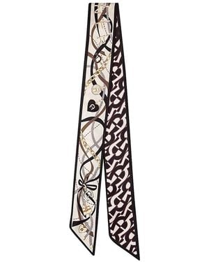 Aigner Seidenschal Mit Monogramm-Print - Weiß