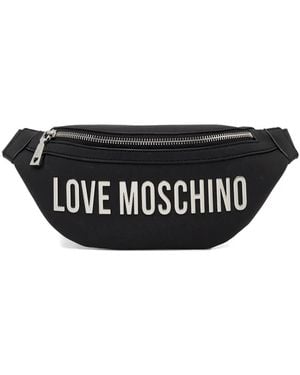 Love Moschino Mini Logo-Lettering Belt Bag - Black