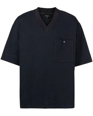 3.1 Phillip Lim T-Shirt Met Contrasterende Afwerking - Blauw