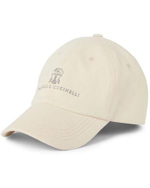 Brunello Cucinelli ロゴ キャップ - ナチュラル