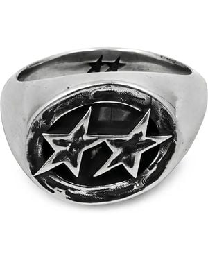 Twojeys Icon Signet Engraved-Logo Ring - Black