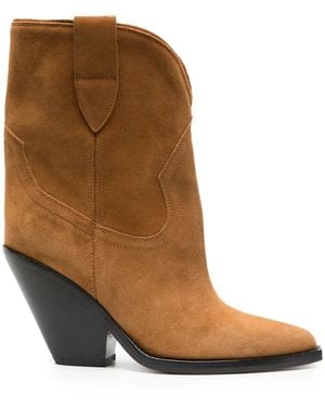 Isabel Marant Leyane 90Mm Suede Boots - Brown