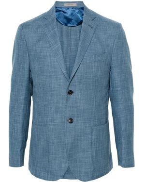 Corneliani Mélange Single-Breasted Blazer - Blue
