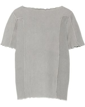 Baserange Ribbed-Knit Boat-Neck T-Shirt - Gray