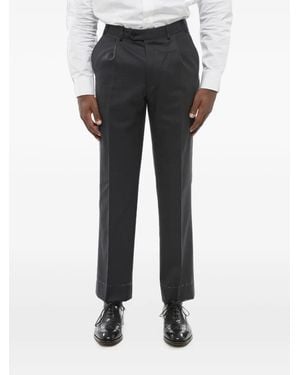 Corneliani Fresco-Wool Pleated Trousers - Black