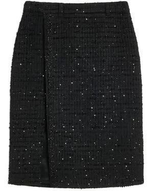 Semicouture Falda De Tweed Con Detalle De Lentejuelas - Negro