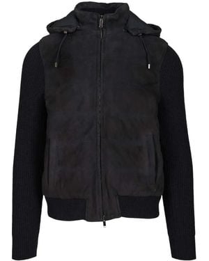 Al Duca d'Aosta Suede Wool Bomber Jacket - Black