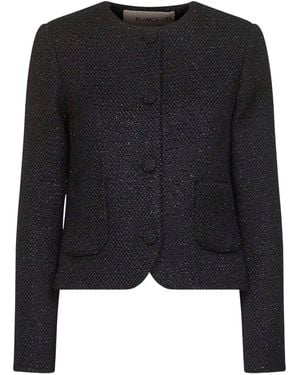 Blanca Vita Glitter Tweed Jacket - Black