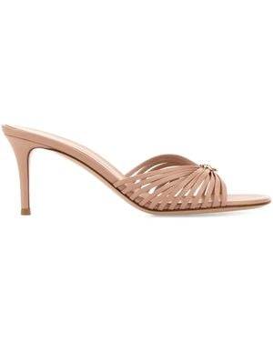 Gianvito Rossi 70Mm Vyna Leather Sandals - Pink