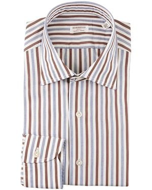 Borriello Camicia A Righe Verticali - Bianco