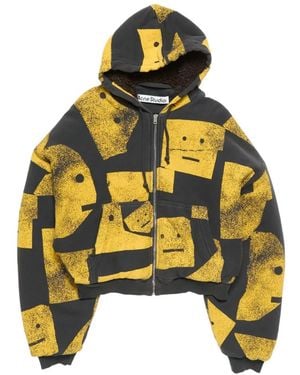 Acne Studios Face Print Hoodie - Yellow