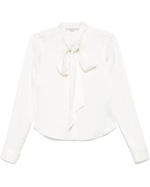 Stella McCartney Blusa con lazo en el cuello - Blanco
