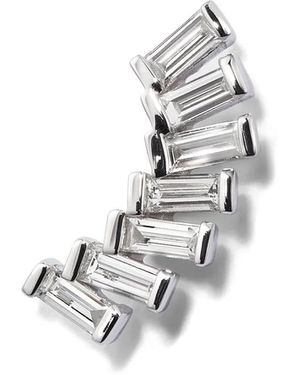 PERSÉE Pendiente Baguette En Oro Blanco De 18Kt Con Diamante