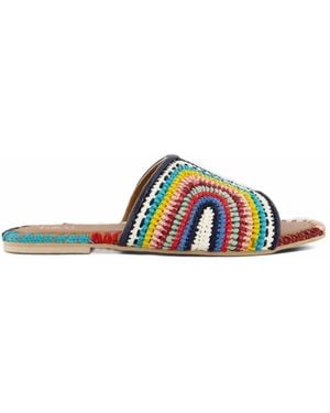 Toral Shoes Betty Crochet-Knit Slippers - White