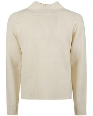 Aragona Raglan-Sleeve Mock-Neck Sweater - White