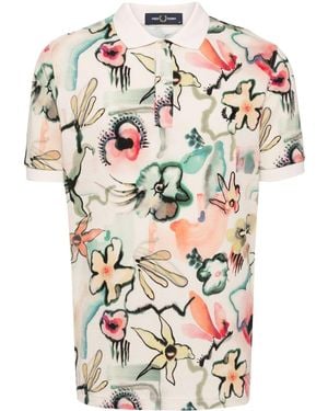 Fred Perry X Amy Winehouse Foundation Floral-print Polo Shirt - Grey