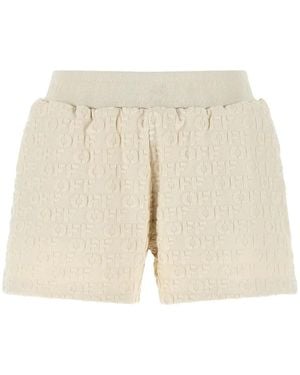 Off-White c/o Virgil Abloh Logo-Jacquard Terry Mini Shorts - White