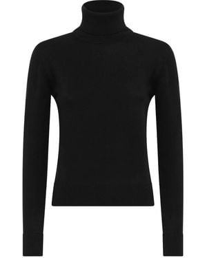 Alpha Studio Langärmeliger Rollkragenpullover - Schwarz