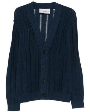 Amaranto Open-Knit Ribbed Cardigan - Blue