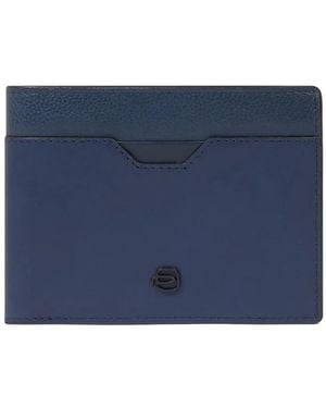 Piquadro Grained Leather Wallet - Blue