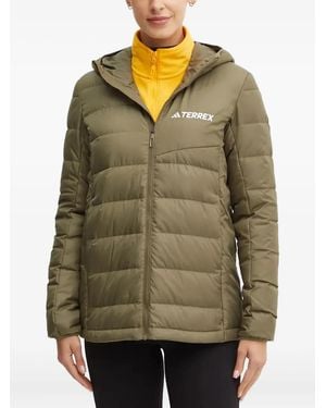 adidas Terrex フーデッド パデッドジャケット - グリーン