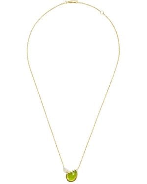 Tamara Comolli 18K Signature Two Drops Peridot And Diamond Necklace - White