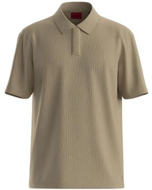 HUGO Polo Con Efecto Arrugado - Gris