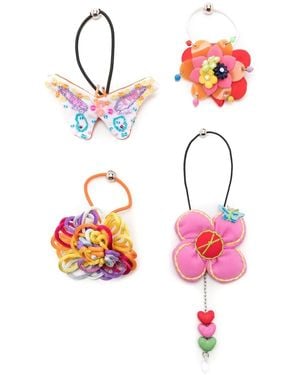 Amir Slama Floral-Appliqué Hair Tie - Pink