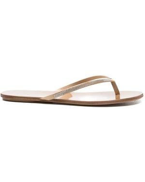 Pedro Garcia Prune Embellished-Strap Sandals - White