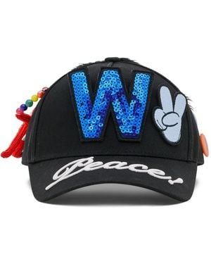 Walter Van Beirendonck W Appliqué-Detail Cap - Blue