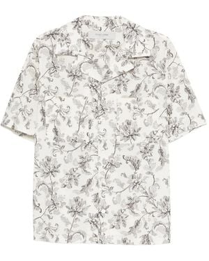 Golden Goose Journey M's Short Sleeves Boxy Shirt Pasifae Printed Cotton - White