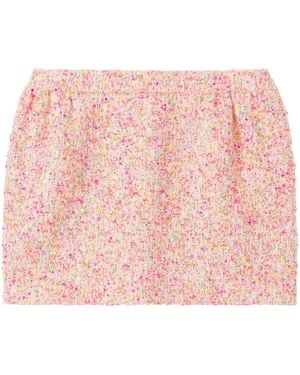 St. John Bonded Novelty Tweed-Rock - Pink