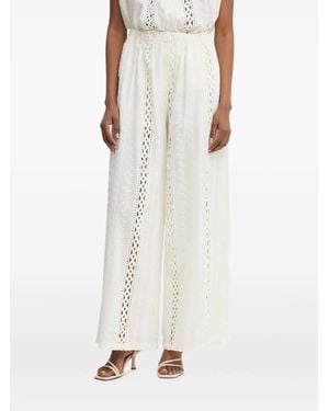 Haveone Pantalon Ample À Broderie Anglaise - White