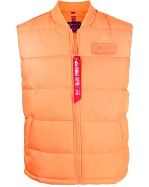 Alpha Industries Quilted Logo-Patch Gilet - Orange