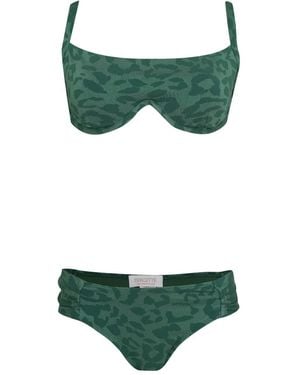 Brigitte Bardot Bikini Diana con animal print - Verde