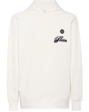 Philipp Plein Logo-Patch Hoodie - White