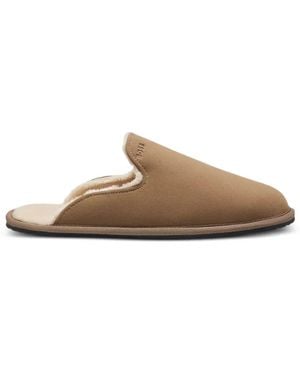 BOSS Chaussons À Doublure En Peau Lainée - Brown