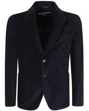Circolo 1901 Corduroy Notched-Lapels Blazer - Blue