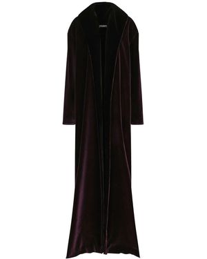 Dolce & Gabbana Kim Dolce&gabbana ベルベット ロングコート - ブラック