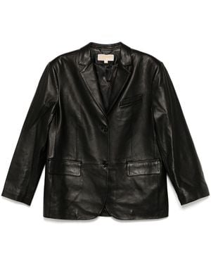 Michael Kors Leather Blazer - Black