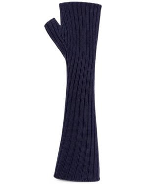 Societe Anonyme Mochi Ribbed-Knit Fingerless Gloves - Blue