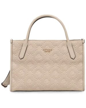 Guess Logo-Embossed Tote Bag - Natural