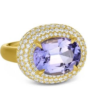 LEIGH MAXWELL Anillo Con Diamante Y Tanzanita - Metálico