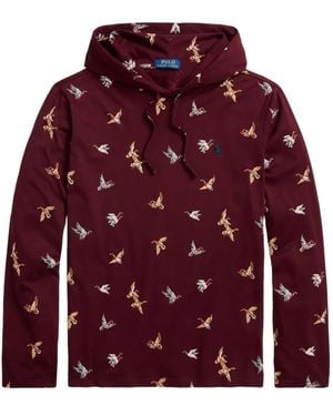 Polo Ralph Lauren Duck-Print Hooded T-Shirt - Red
