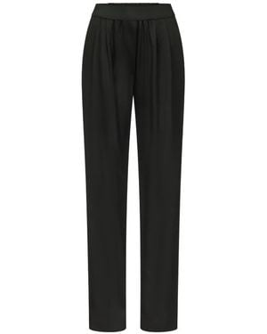 Loulou de Saison Dan Pleated Elasticated-Waistband Straight Trousers - Black