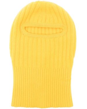 Walter Van Beirendonck Ribbed Knit Mask - Yellow