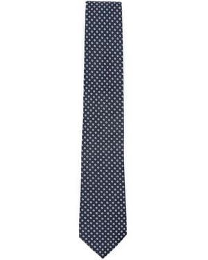 Giorgio Armani Corbata con motivo de micropuntos - Azul