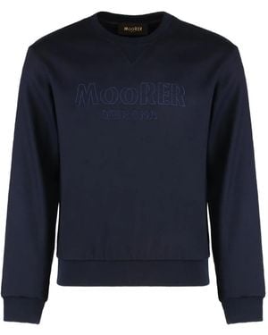Moorer Marten-Jt Embroidered Sweatshirt - Blue