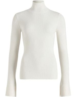Patou Rib Turtle Neck Sweater - White
