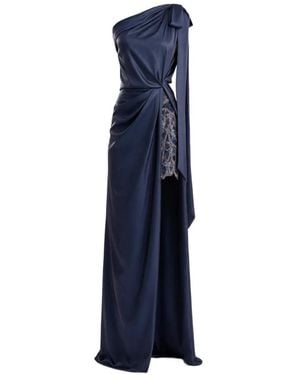Gemy Maalouf One-Shoulder Sequin-Embellished Dress - Blue